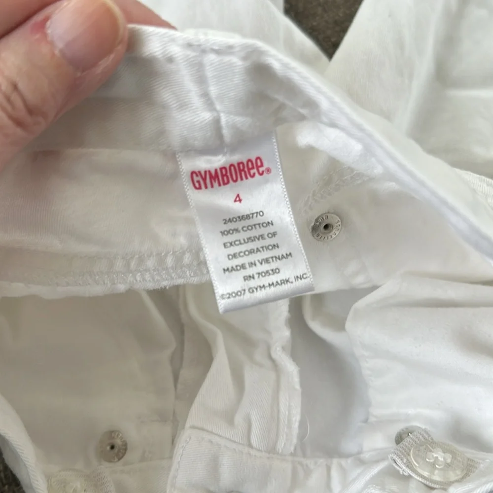 Gymboree Girls White Denim Cutoff Shorts Size 4